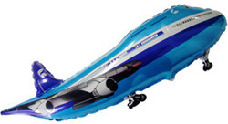 Шар (39''/99 см) Фигура, Самолет, Пассажирский лайнер, Синий - в магазине «ШарикClub»