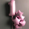 Шар (40''/102 см) Цифра, 1, Розовый, Макарунс - в магазине «ШарикClub»