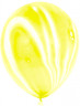 Шар Мрамор (12''/30 см) Желтый, агат - в магазине «ШарикClub»