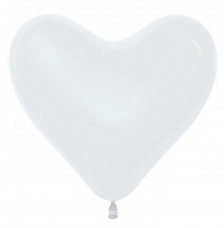 Сердце (12''/30 см) Белый (005), пастель - в магазине «ШарикClub»