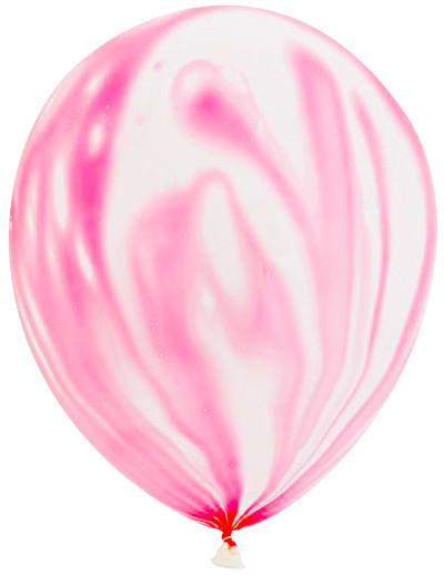 Шар Мрамор (12''/30 см) Розовый, агат - в магазине «ШарикClub»