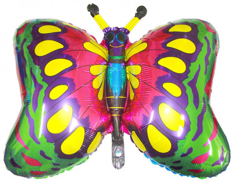 Шар (35''/89 см) Фигура, Бабочка, Зеленый - в магазине «ШарикClub»