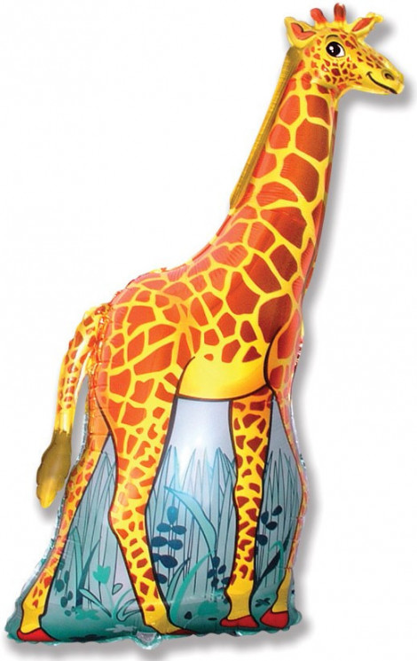 Шар (47''/119 см) Фигура, Жираф, Оранжевый - в магазине «ШарикClub»