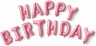 Набор шаров-букв (16''/41 см) Мини-Надпись "Happy Birthday", Светло-розовый - в магазине «ШарикClub»