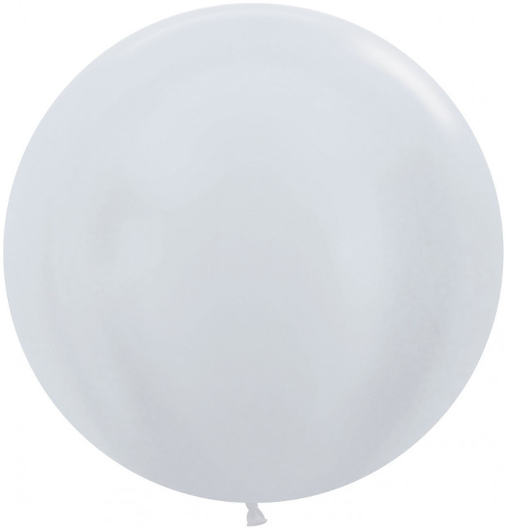 Шар (24''/61 см) Белый (405), перламутр - в магазине «ШарикClub»