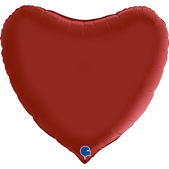 Шар (18''/46 см) Сердце, Рубиновый, Сатин - в магазине «ШарикClub»