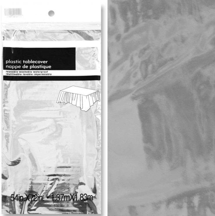 Скатерть одноразовая, Серебро, Металлик, 137*183 см - в магазине «ШарикClub»