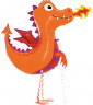 Шар (37''/94 см) Ходячая Фигура, Маленький дракон, Оранжевый - в магазине «ШарикClub»
