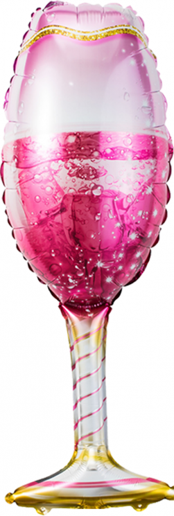 Шар (32''/81 см) Фигура, Бокал Шампанское, Розовый