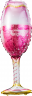 Шар (32''/81 см) Фигура, Бокал Шампанское, Розовый