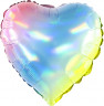 Шар (18''/46 см) Сердце, Перламутровый блеск, Нежная радуга, Голография - в магазине «ШарикClub»