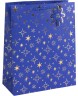 Пакет подарочный, 210гр, Сверкающие звезды, Металлик, 23*18*10 см