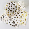 Сервировочные салфетки, Звезды Микс, Белый/Золото, Металлик, 33*33 см, 12 шт