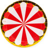 Тарелки (7''/18 см) Золотая кайма, Красный/Белый, Металлик, 6 шт. - в магазине «ШарикClub»