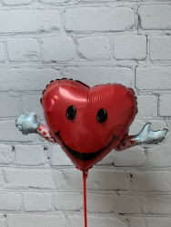 Воздушный шар (17''/43 см) Мини-фигура, Любовь и объятия, Красный