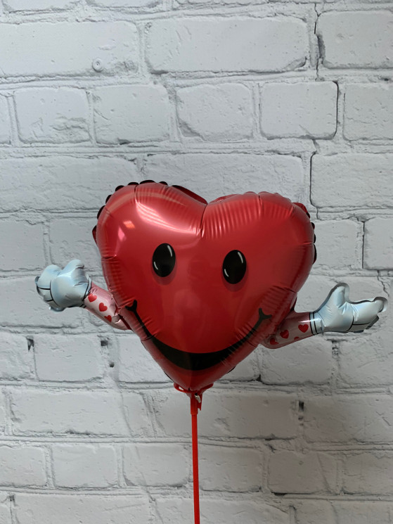 Воздушный шар (17''/43 см) Мини-фигура, Любовь и объятия, Красный - в магазине «ШарикClub»