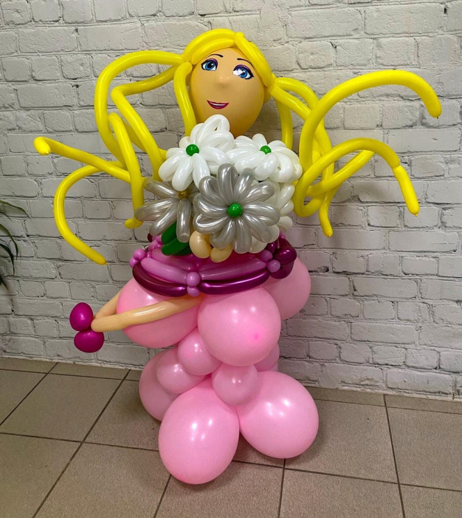 Композиция "Девочка с цветами" - в магазине «ШарикClub»