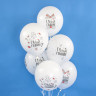 Воздушный шар (12''/30 см) С Новым Годом! (снежинки и подарки), Белый (200), пастель, 5 ст