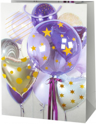 Пакет подарочный, Комплимент из шаров, Дизайн №3, Металлик, 23*18*10 см