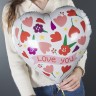 Шар (18''/46 см) Сердце, Love you (цветочки)