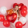 Шар (30''/76 см) Фигура, Мишка с сердцем, Сатин