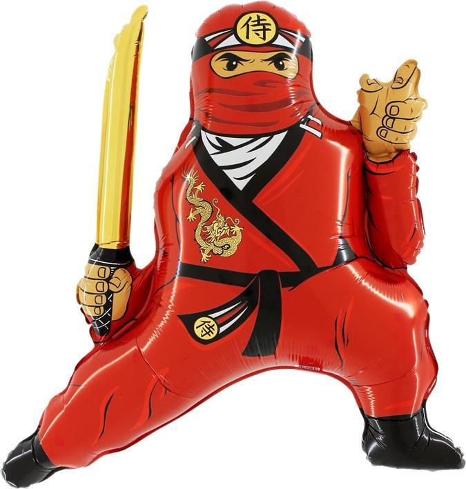 Шар (32''/81 см) Фигура, Ниндзя, Красный
