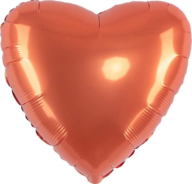 Шар (18''/46 см) Сердце, Оранжевый, Сатин