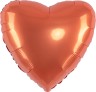 Шар (18''/46 см) Сердце, Оранжевый, Сатин