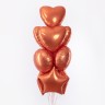 Шар (18''/46 см) Сердце, Оранжевый, Сатин