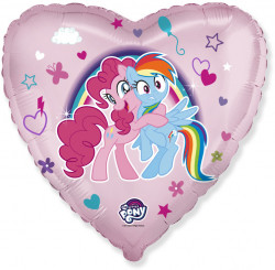 Шар (18''/46 см) Сердце, My Little Pony, Лошадки Пинки Пай и Радуга, Розовый