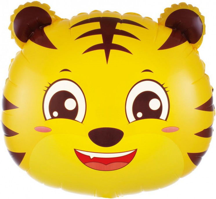 Шар (19''/48 см) Фигура, Голова, Маленький Тигр - в магазине «ШарикClub»