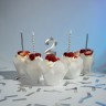 Свеча Цифра, 7 Грани, Серебро, Металлик, 4,2*6 + 4,5 см, с держат.