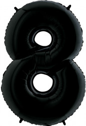 Воздушный шар (40''/102 см) Цифра, 8, Черный