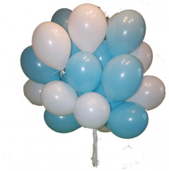 Фонтан из воздушных шаров, бело-голубой сет