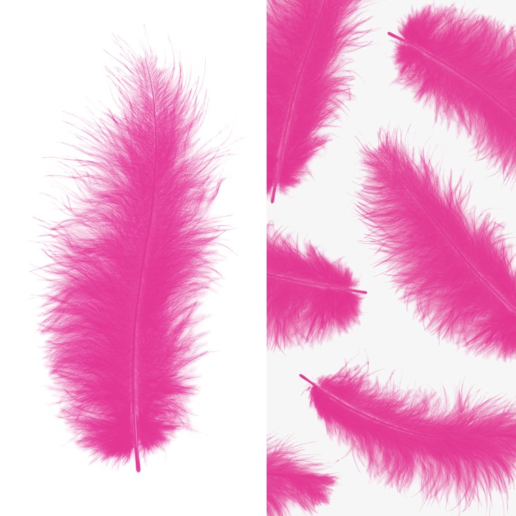 Перья, Премиум, Ярко-розовый, 12-15 см, 30 шт. - в магазине «ШарикClub»