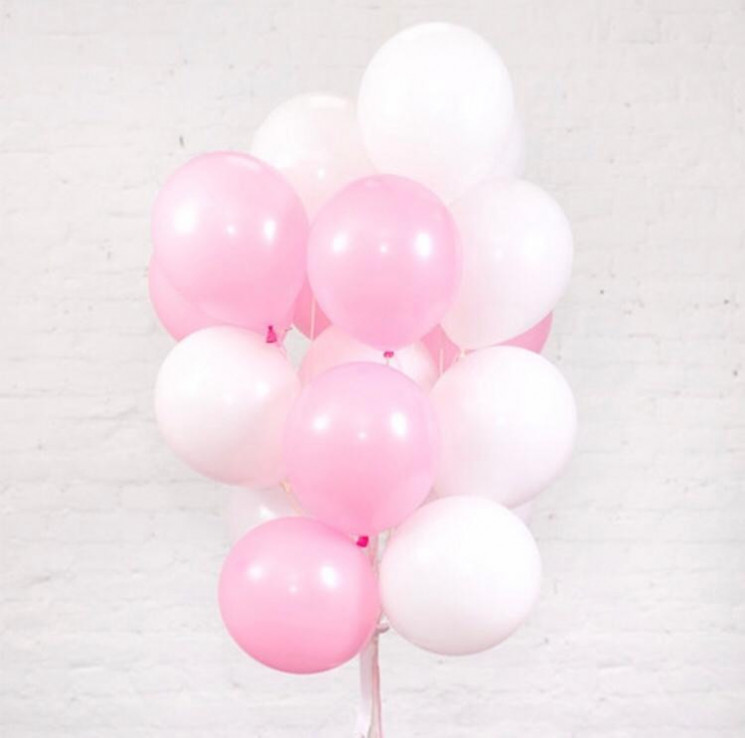 Облако воздушных шаров, розово-белый сет - в магазине «ШарикClub»