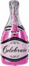 Шар (16''/41 см) Мини-фигура, Бутылка Шампанское, Розовый - в магазине «ШарикClub»