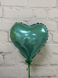 Шар (9''/23 см) Мини-сердце, Бискайский зеленый
