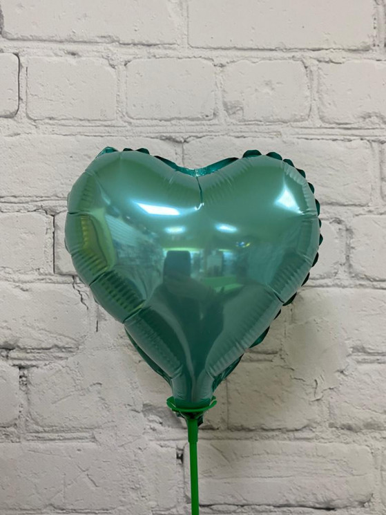 Шар (9''/23 см) Мини-сердце, Бискайский зеленый - в магазине «ШарикClub»