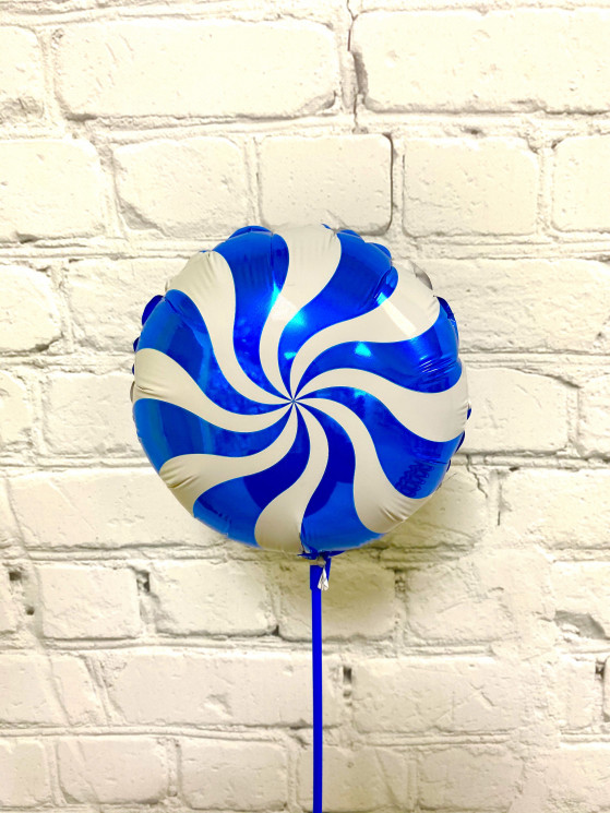 Воздушный шар (9''/23 см) Мини-круг, Леденец, Синий - в магазине «ШарикClub»