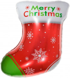 Шар (24''/61 см) Фигура, Новогодний носок для подарков, Красный