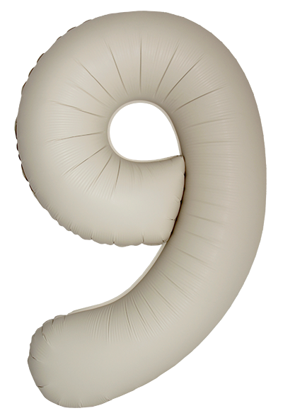 Шар (40''/102 см) Цифра, 9 Slim, Кремовый Латте, Матовый - в магазине «ШарикClub»