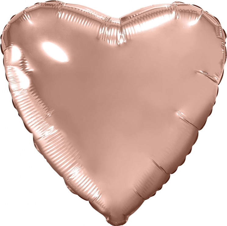 Шар (30''/76 см) Сердце, Розовое Золото - в магазине «ШарикClub»