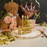 Свечи Фигура 3D, Мишка, Золото, Металлик, 2,5*4 + 3 см, с держат. - в магазине «ШарикClub»
