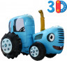 Шар 3D (28''/71 см) Фигура, Синий Трактор
