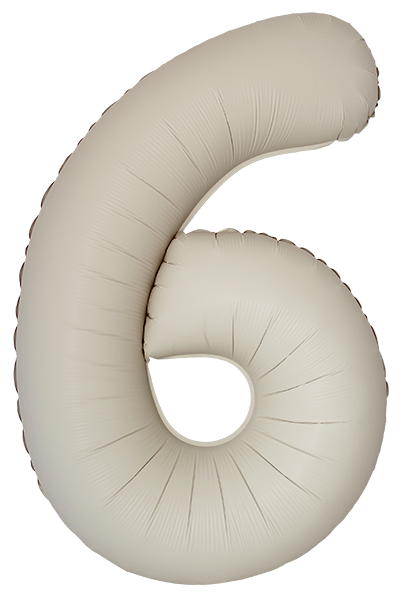 Шар (40''/102 см) Цифра, 6 Slim, Кремовый Латте, Матовый - в магазине «ШарикClub»