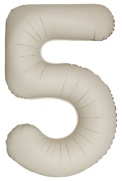 Шар (40''/102 см) Цифра, 5 Slim, Кремовый Латте, Матовый - в магазине «ШарикClub»