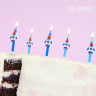 Набор свечей Фигура, Космические ракеты, Синий, 6 см, 6 шт. с держат. - в магазине «ШарикClub»