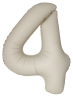 Шар (40''/102 см) Цифра, 4 Slim, Кремовый Латте, Матовый