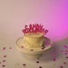 Свечи Буквы С Днем Рождения, на шпажке, Розовый, Металлик, 1,5*2,6 + 3,5 см, с держат.